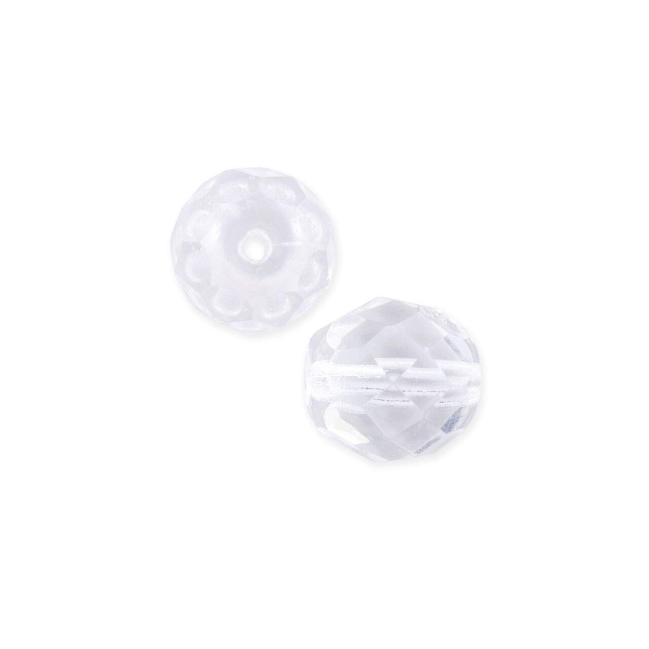 Czech Fire Polished Glass Round Beads 8mm Crystal (Package of 25)